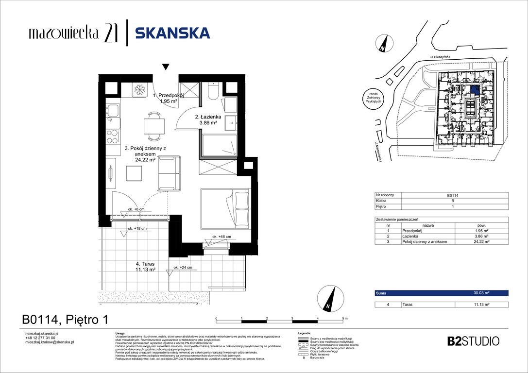 Nowa kawalerka Mazowiecka 21 Kraków, Krowodrza, ul. Mazowiecka 21  30m2 Foto 1