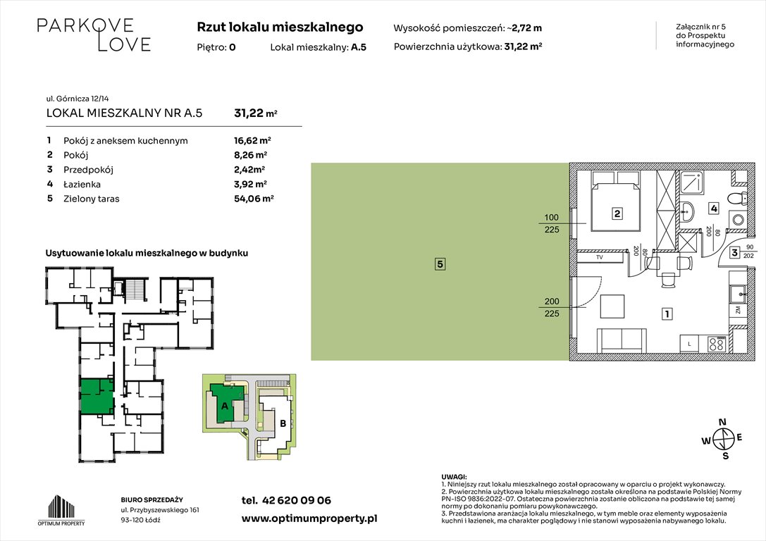 Nowe mieszkanie dwupokojowe PARKOVE LOVE Łódź, Bałuty-Doły, ul. Górnicza 12/14  31m2 Foto 1