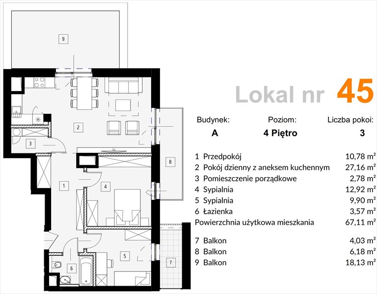 Nowe mieszkanie trzypokojowe OSTRAWSKA 1 Katowice, Ligota, Ostrawska  67m2 Foto 1