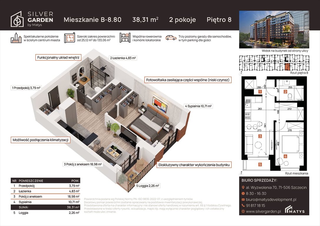 mieszkanie na sprzedaż 37m2 mieszkanie Szczecin, Centrum, al. Wyzwolenia 70 / ul. Staszica 21