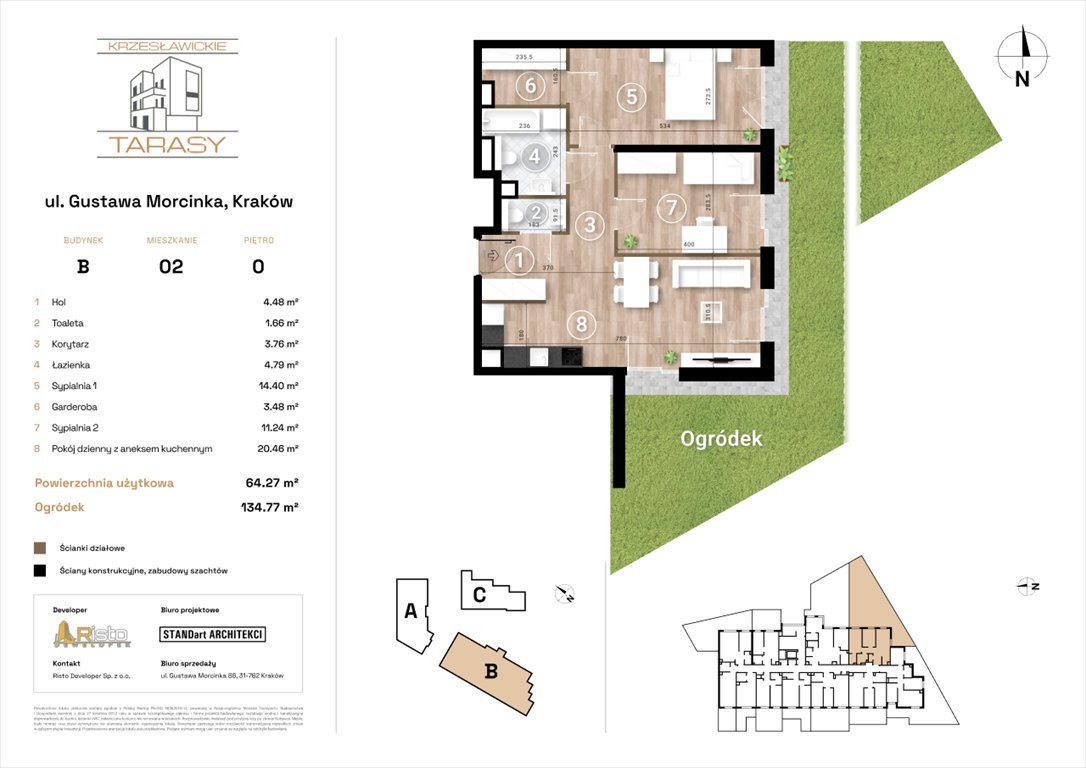 Nowe mieszkanie trzypokojowe KRZESŁAWICKIE TARASY Kraków, Wzgórza Krzesławickie, Gustawa Morcinka  64m2 Foto 1
