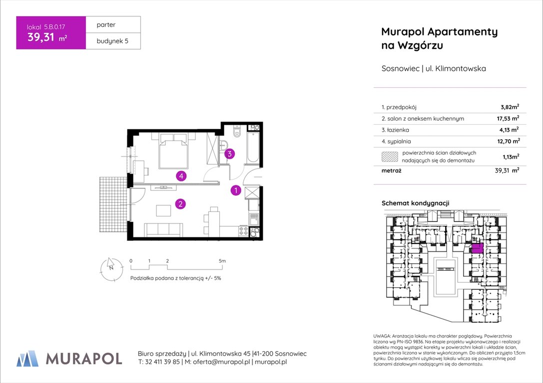 Nowe mieszkanie dwupokojowe Murapol Apartamenty na Wzgórzu Sosnowiec, ul. Klimontowska  39m2 Foto 1