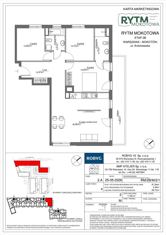 Nowe mieszkanie czteropokojowe  Rytm Mokotowa Warszawa, Mokotów, Antoniewska 3B  87m2 Foto 1