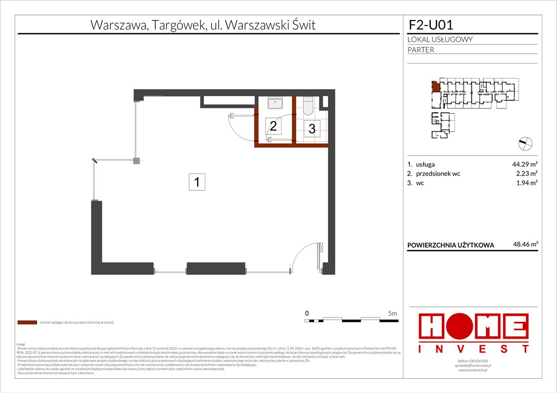 Nowy lokal użytkowy Warszawski Świt Etap XIV Warszawa, ul. Warszawski Świt  48m2 Foto 1