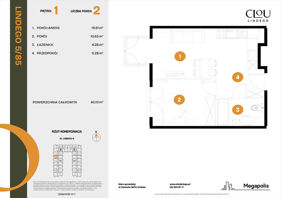 Nowe mieszkanie dwupokojowe Clou Lindego Kraków, Lindego 5  40m2 Foto 1