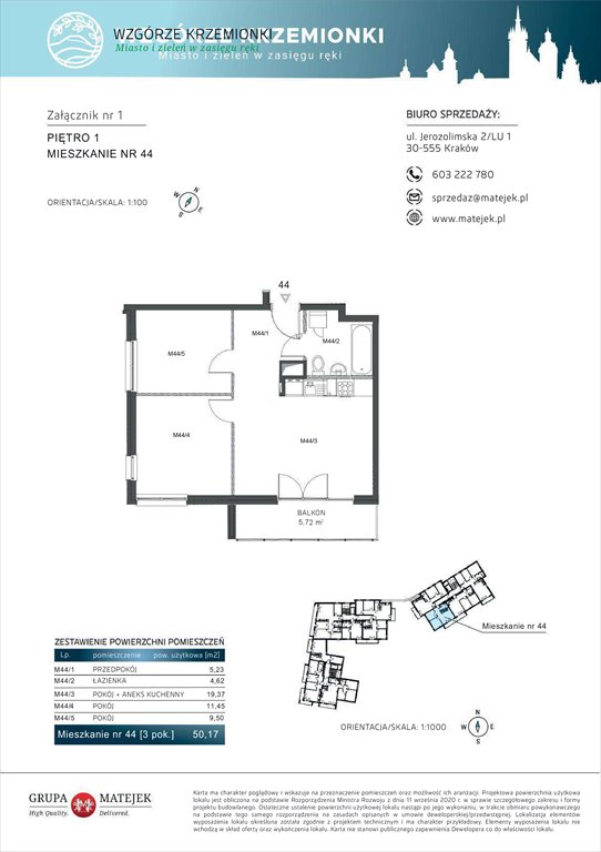 Nowe mieszkanie trzypokojowe WZGÓRZE KRZEMIONKI 2 Kraków, Podgórze, Jerozolimska 4  50m2 Foto 1