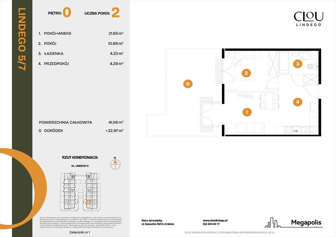 Nowe mieszkanie dwupokojowe Clou Lindego Kraków, Lindego 5  41m2 Foto 1