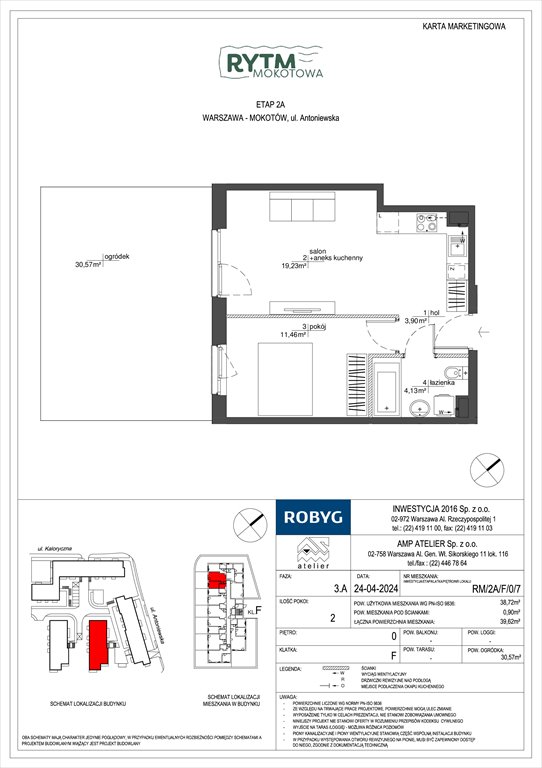 Nowe mieszkanie dwupokojowe Rytm Mokotowa Warszawa, Mokotów, Antoniewska  39m2 Foto 1