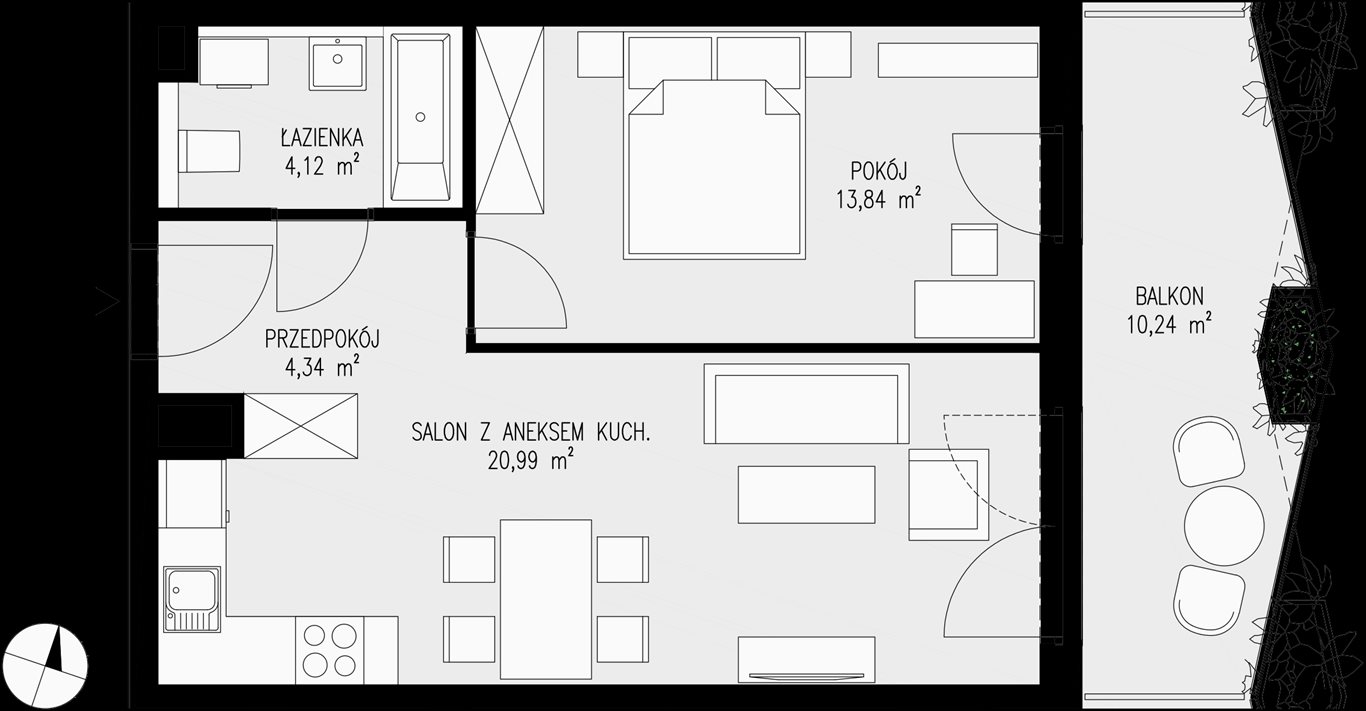 mieszkanie na sprzedaż 43m2 mieszkanie Katowice, Bogucice - Dąbrówka Mała, Wiertnicza 32