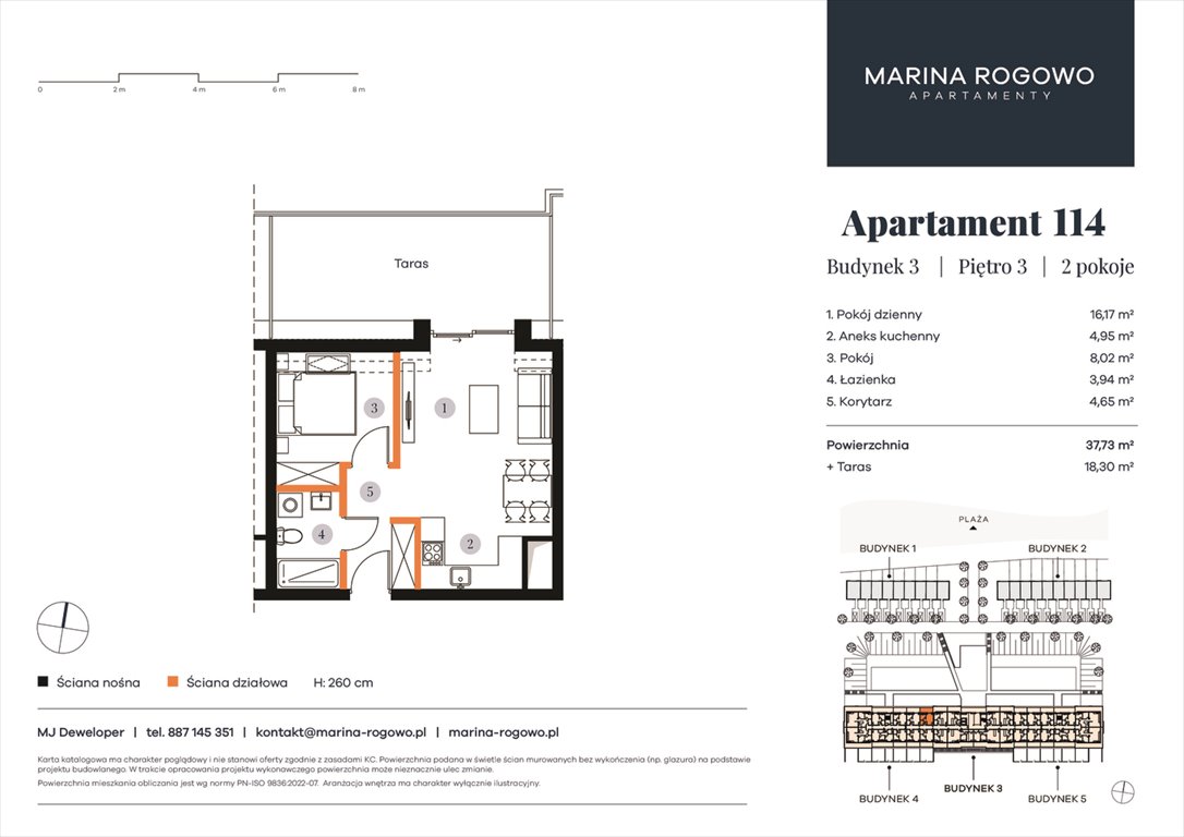 Nowe mieszkanie dwupokojowe APARTAMENTY MARINA ROGOWO Rogowo, Rogowo 65  38m2 Foto 1