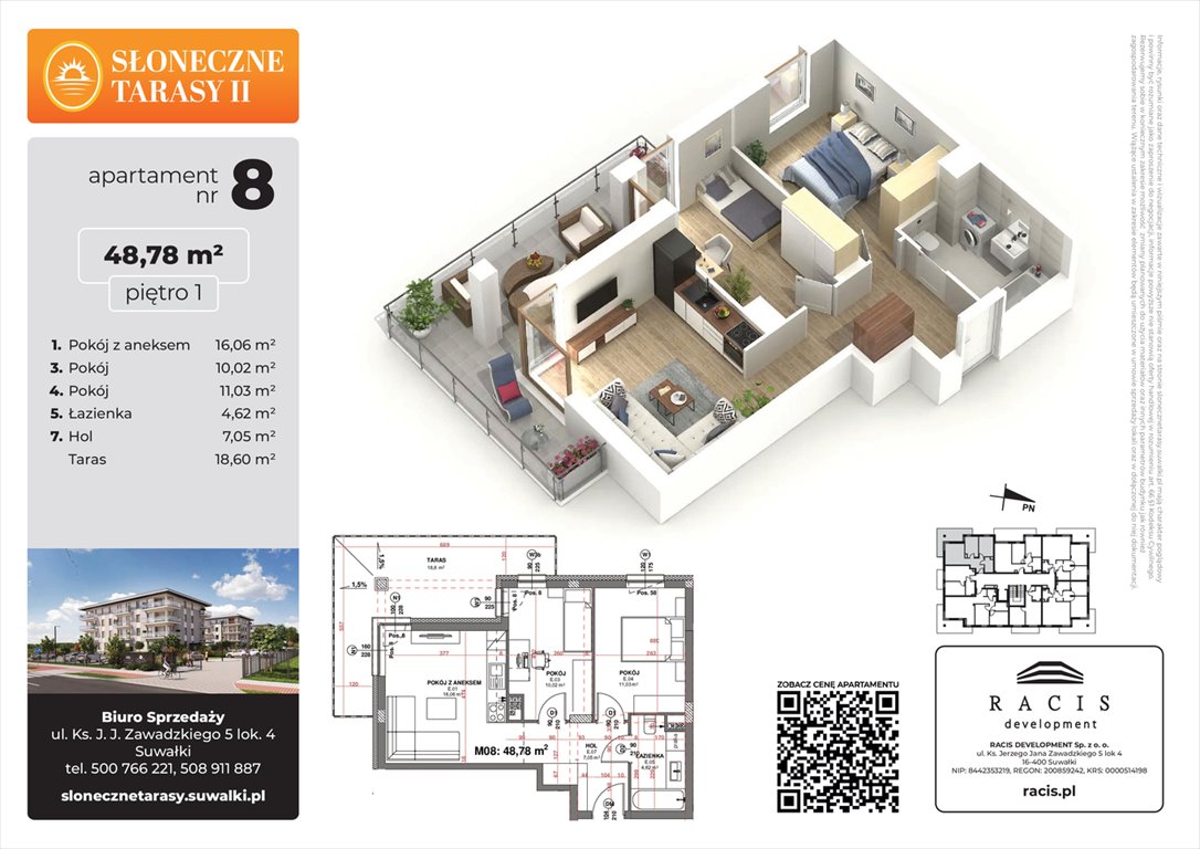 Nowe mieszkanie Słoneczne Tarasy II Suwałki, ul. Sportowa  49m2 Foto 1
