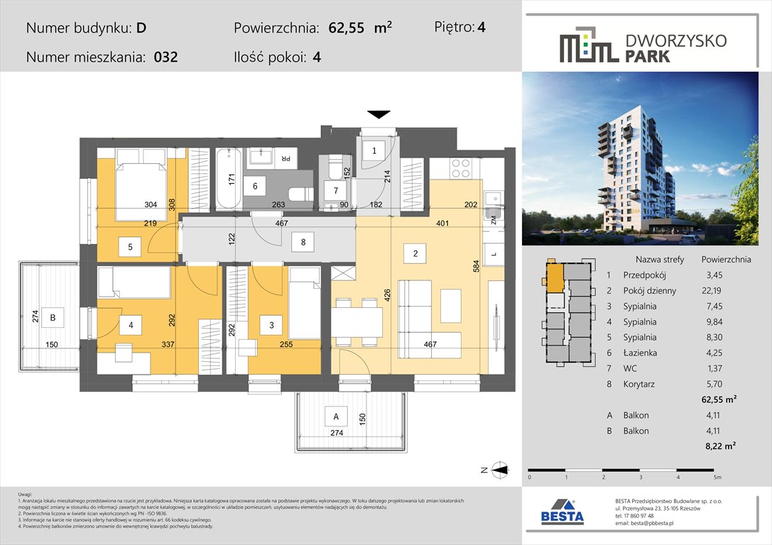 Nowe mieszkanie czteropokojowe  Dworzysko Park Rzeszów, Przybyszówka, Dworzysko  63m2 Foto 1