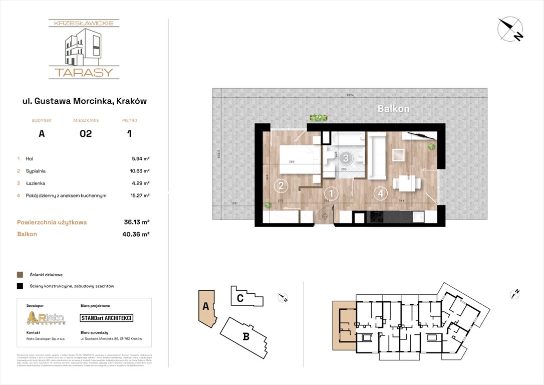 Nowe mieszkanie dwupokojowe KRZESŁAWICKIE TARASY Kraków, Wzgórza Krzesławickie, Gustawa Morcinka  36m2 Foto 1