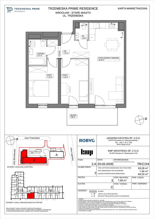 Nowe mieszkanie trzypokojowe Trzemeska Prime Residence Wrocław, Stare Miasto, Trzemeska  63m2 Foto 1