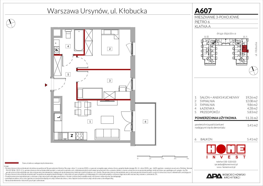 Nowe mieszkanie trzypokojowe Enklawa Ursynów Warszawa, Ursynów, ul. Kłobucka 23A  51m2 Foto 1