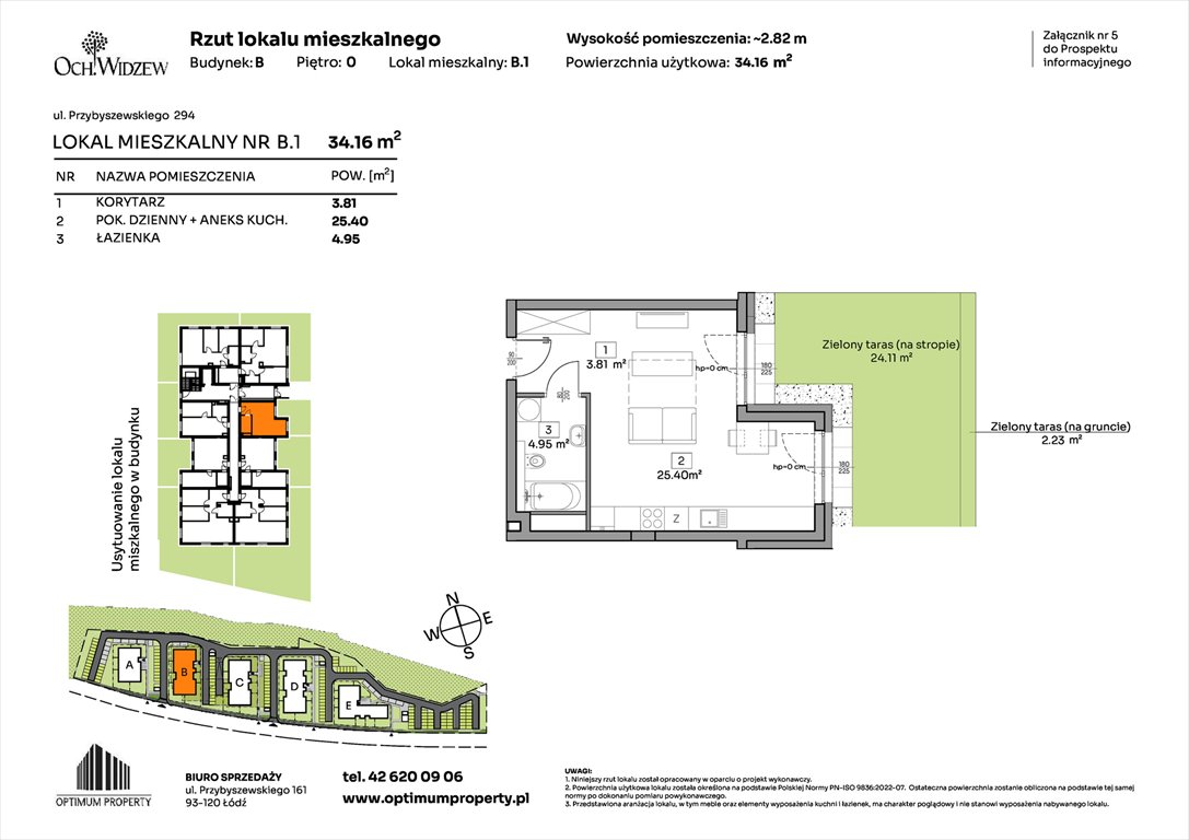 Nowa kawalerka OchWidzew Łódź, Widzew, Przybyszewskiego 292-300  34m2 Foto 1