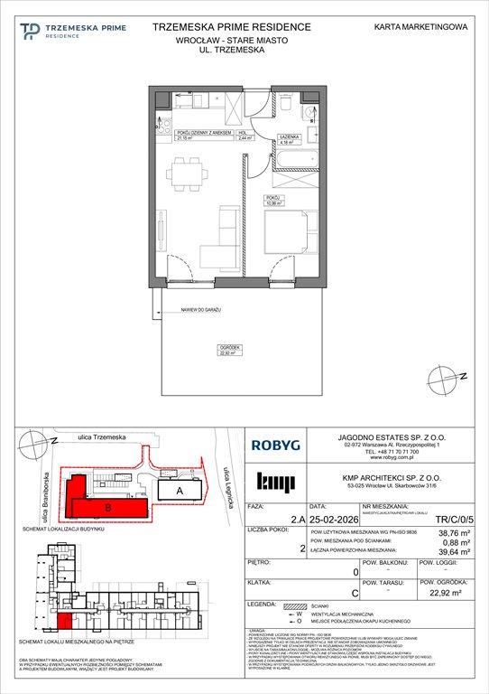 Nowe mieszkanie dwupokojowe Trzemeska Prime Residence Wrocław, Stare Miasto, Trzemeska  39m2 Foto 1
