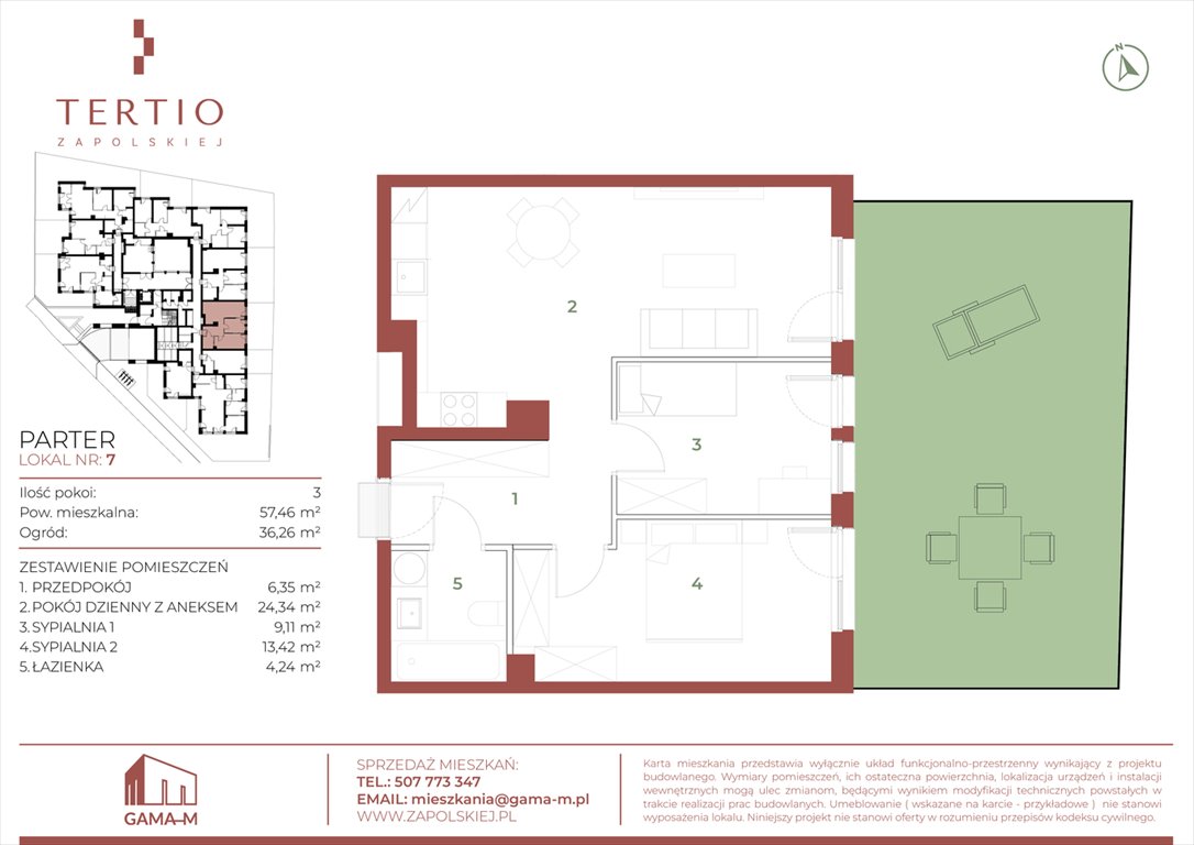 Nowe mieszkanie trzypokojowe Tertio Zapolskiej Kraków, Bronowice, Gabrieli Zapolskiej 21  57m2 Foto 1