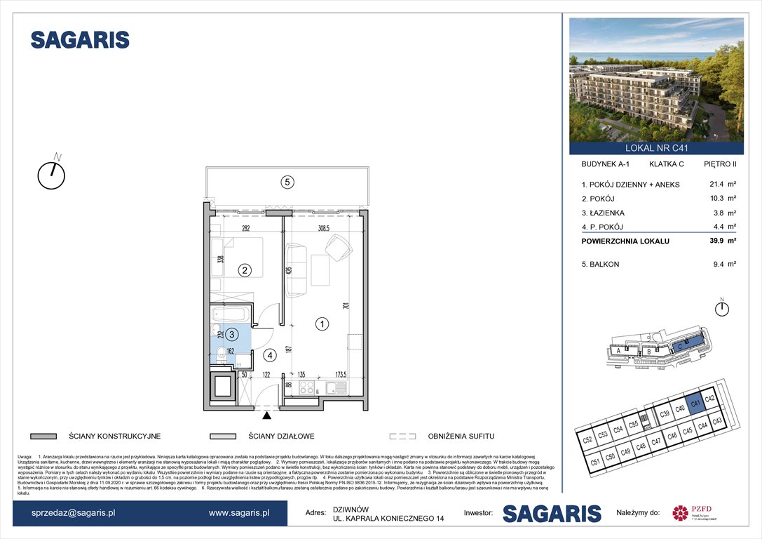 Nowe mieszkanie dwupokojowe Essense Baltic Resort&Spa Dziwnów, Kaprala Koniecznego 14  40m2 Foto 1