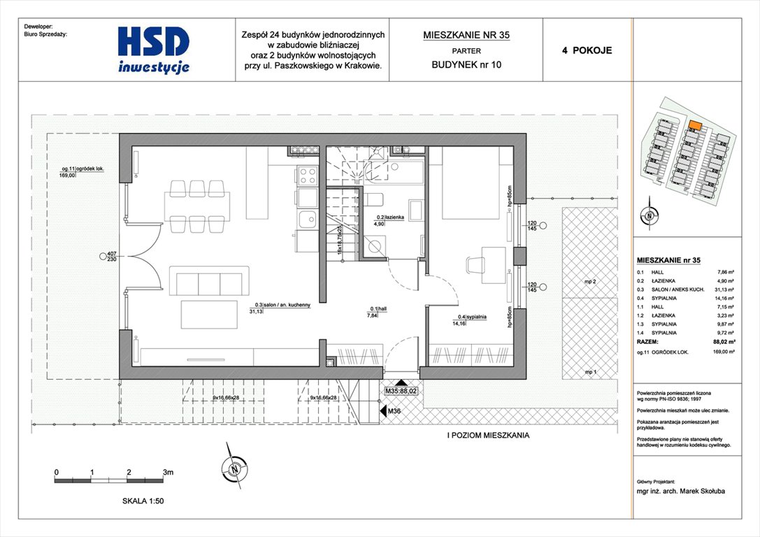 Nowe mieszkanie czteropokojowe  HSD Inwestycje - ul. Pękowicka/Paszkowskiego Kraków, Prądnik Biały, Ul. Paszkowskiego  89m2 Foto 1