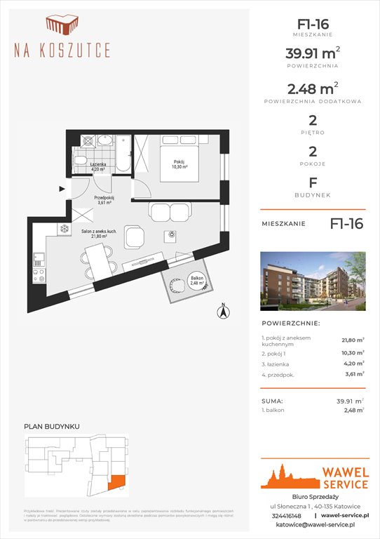 Nowe mieszkanie dwupokojowe Na Koszutce II Katowice, Słoneczna 1  40m2 Foto 1