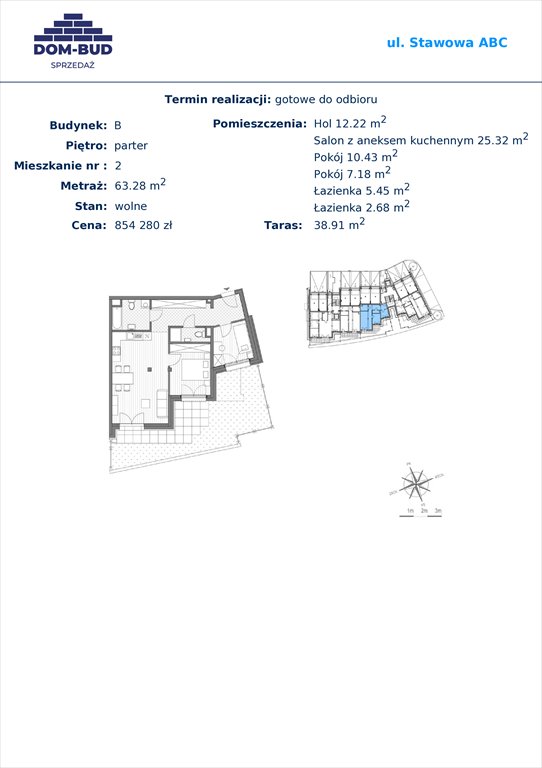 Nowe mieszkanie trzypokojowe Stawowa Kraków, Bronowice Wielkie, Stawowa  63m2 Foto 1