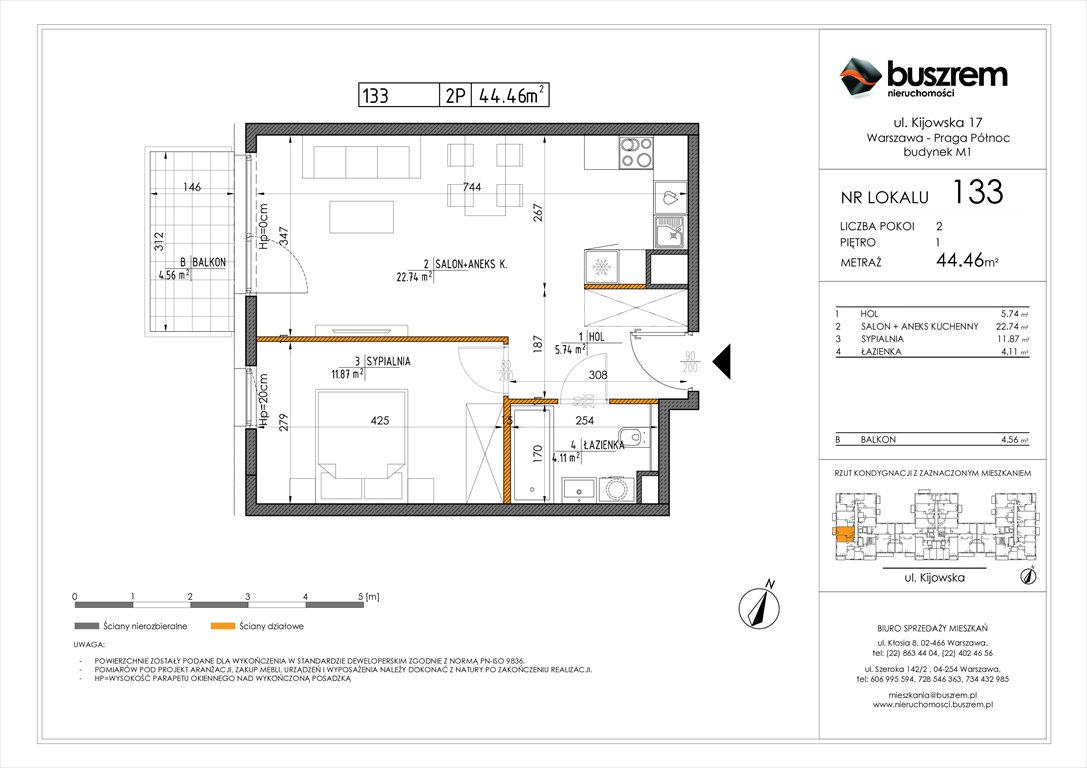 Nowe mieszkanie dwupokojowe Kijowska 17 Warszawa, Praga Północ, Kijowska 17  44m2 Foto 1