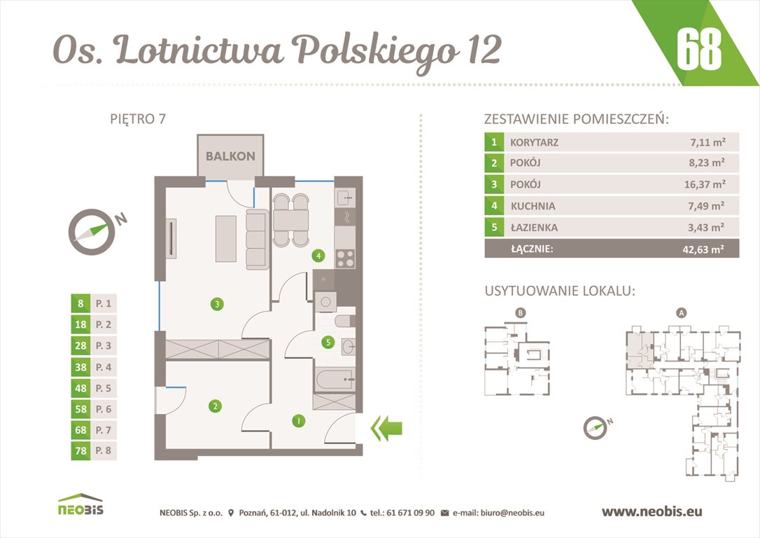 Nowe mieszkanie dwupokojowe OSIEDLE LOTNICTWA POLSKIEGO 12 W POZNANIU Poznań, Jeżyce, OS. LOTNICTWA POLSKIEGO 12  43m2 Foto 1