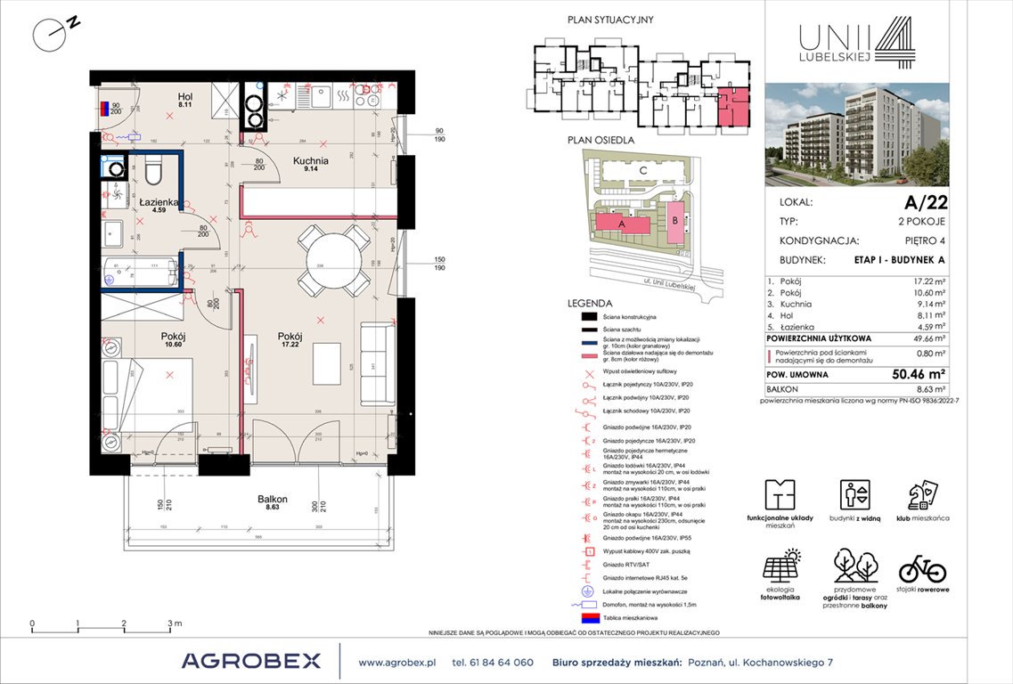 Nowe mieszkanie dwupokojowe Unii Lubelskiej 4 Poznań, Unii Lubelskiej 4  50m2 Foto 1