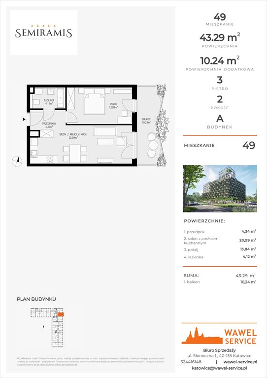 mieszkanie na sprzedaż 43m2 mieszkanie Katowice, Bogucice - Dąbrówka Mała, Wiertnicza 32
