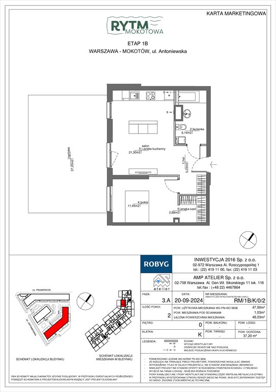 Nowe mieszkanie dwupokojowe Rytm Mokotowa Warszawa, Mokotów, Antoniewska  47m2 Foto 1
