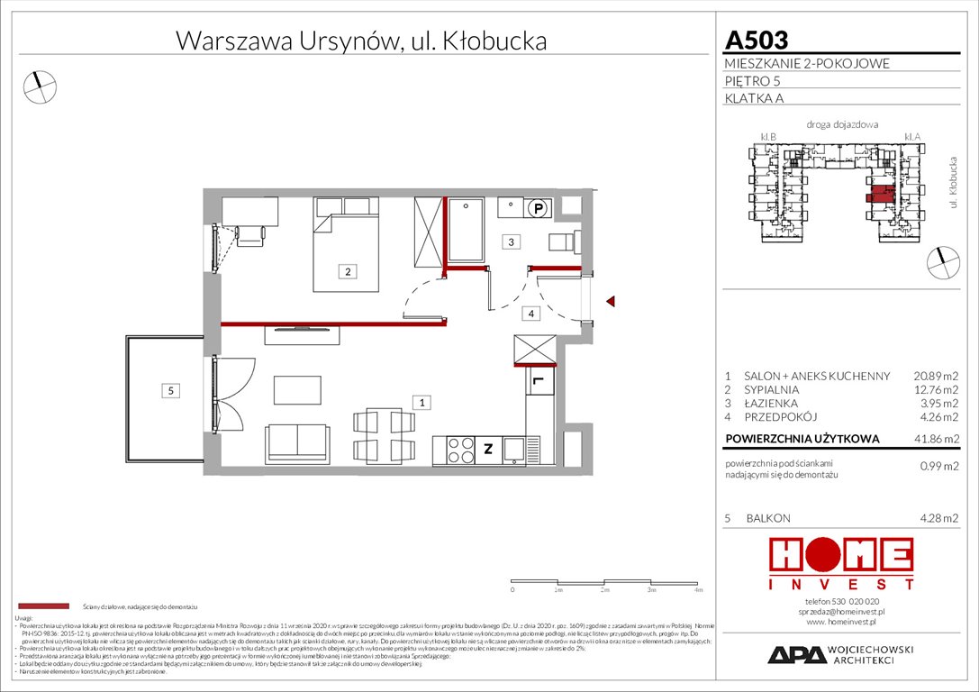 Nowe mieszkanie dwupokojowe Enklawa Ursynów Warszawa, Ursynów, ul. Kłobucka 23A  42m2 Foto 1