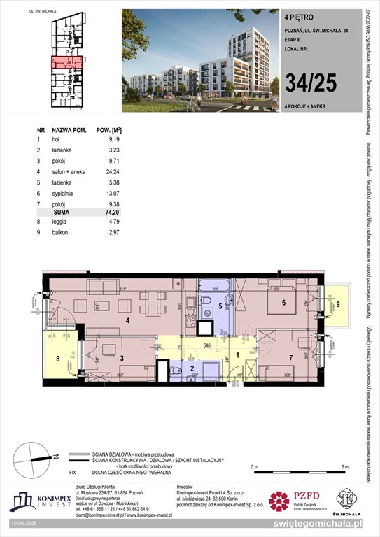 Nowe mieszkanie czteropokojowe  Świętego Michała etap 2 Poznań, Komandoria, Świętego Michała 36  74m2 Foto 1