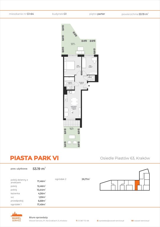 Nowe mieszkanie trzypokojowe PIASTA PARK VI Kraków, Mistrzejowice, Osiedle Piastów 63  53m2 Foto 1