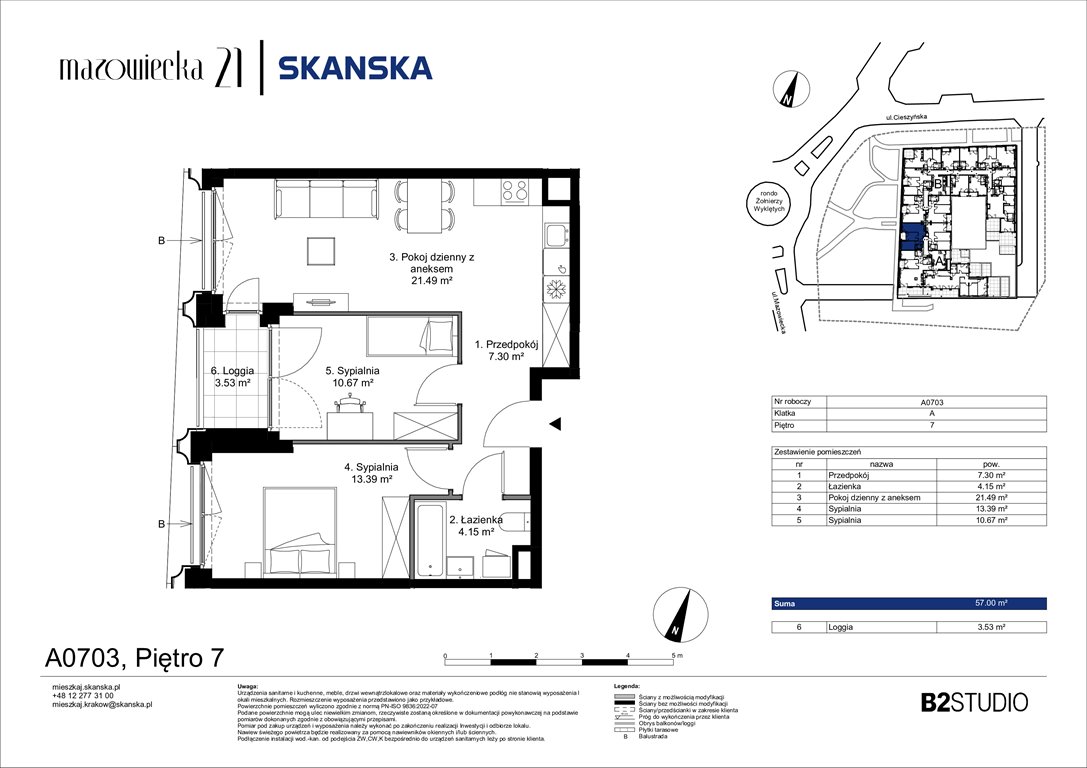 Nowe mieszkanie trzypokojowe Mazowiecka 21 Kraków, Krowodrza, ul. Mazowiecka 21  57m2 Foto 1