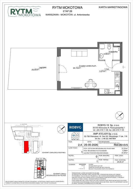 Nowa kawalerka Rytm Mokotowa Warszawa, Mokotów, Antoniewska 3B  32m2 Foto 1