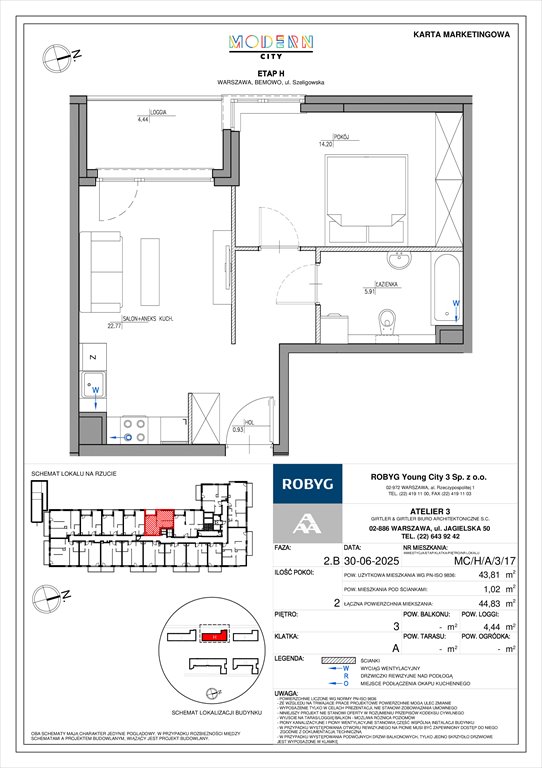 Nowe mieszkanie dwupokojowe Modern City Warszawa, Bemowo, Szeligowska  44m2 Foto 1