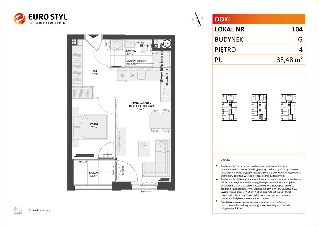 Nowe mieszkanie dwupokojowe DOKI LIVING Gdańsk, Śródmieście, ks. Jerzego Popiełuszki/Rybaki Górne  38m2 Foto 1