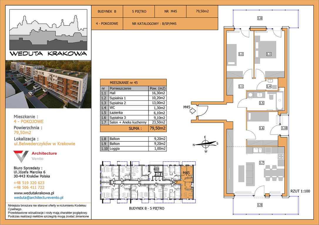 Nowe mieszkanie czteropokojowe  Weduta Krakowa Budynek B Kraków, Krowodrza, Papierni Prądnickich 48  79m2 Foto 1