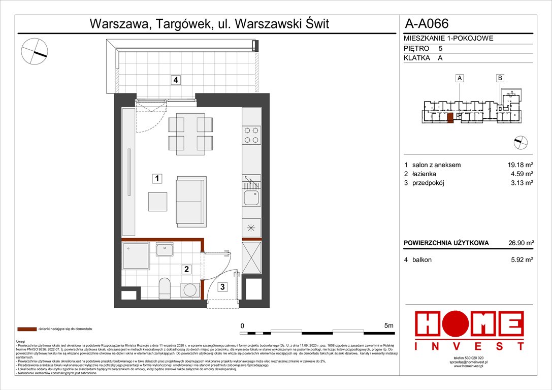 Nowa kawalerka Warszawski Świt Etap VII Warszawa, Targówek, ul. Warszawski Świt 12  27m2 Foto 1