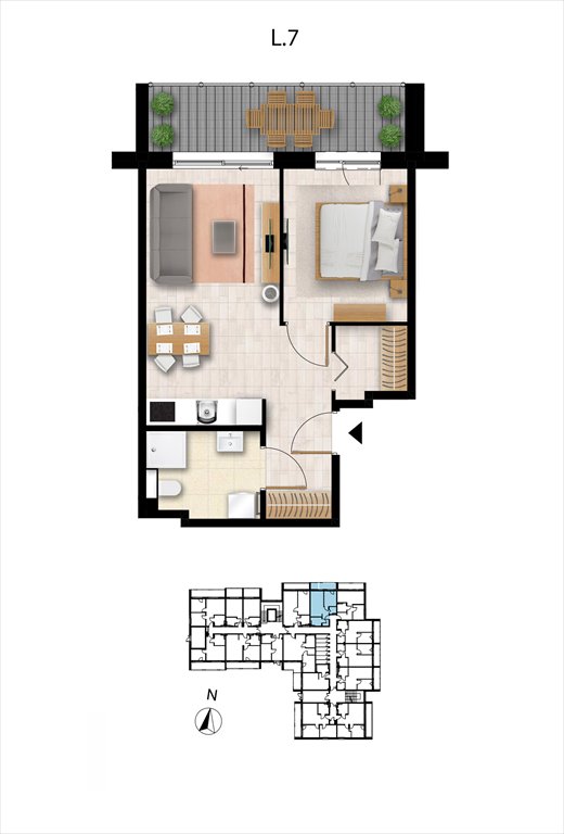 Nowe mieszkanie dwupokojowe Sunset Resort Grzybowo, Nadmorska 98 -106  41m2 Foto 1