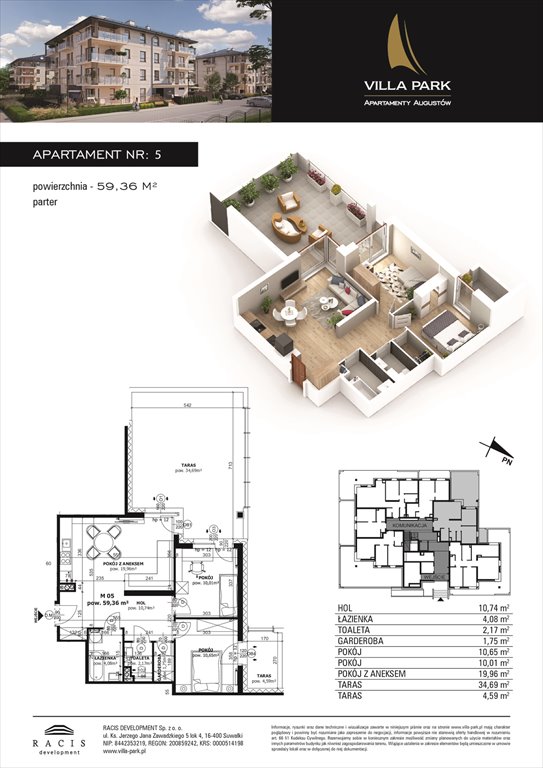 Nowe mieszkanie Villa Park - Etap II Augustów, Wypoczynkowa  59m2 Foto 1