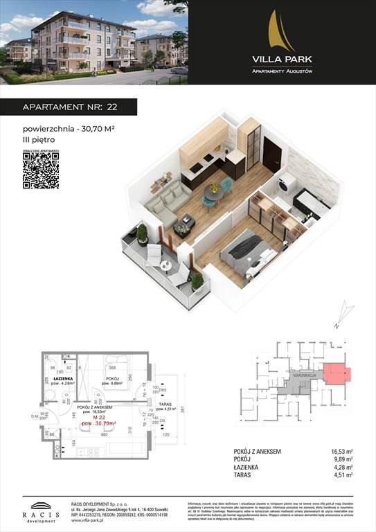 Nowe mieszkanie Villa Park - Bud D Augustów, Wypoczynkowa  31m2 Foto 1