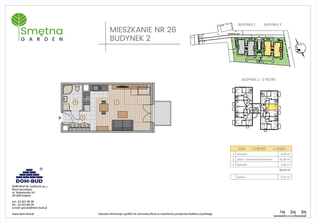 Nowa kawalerka Smętna Garden Kraków, Bronowice Wielkie, Smętna 1  31m2 Foto 1
