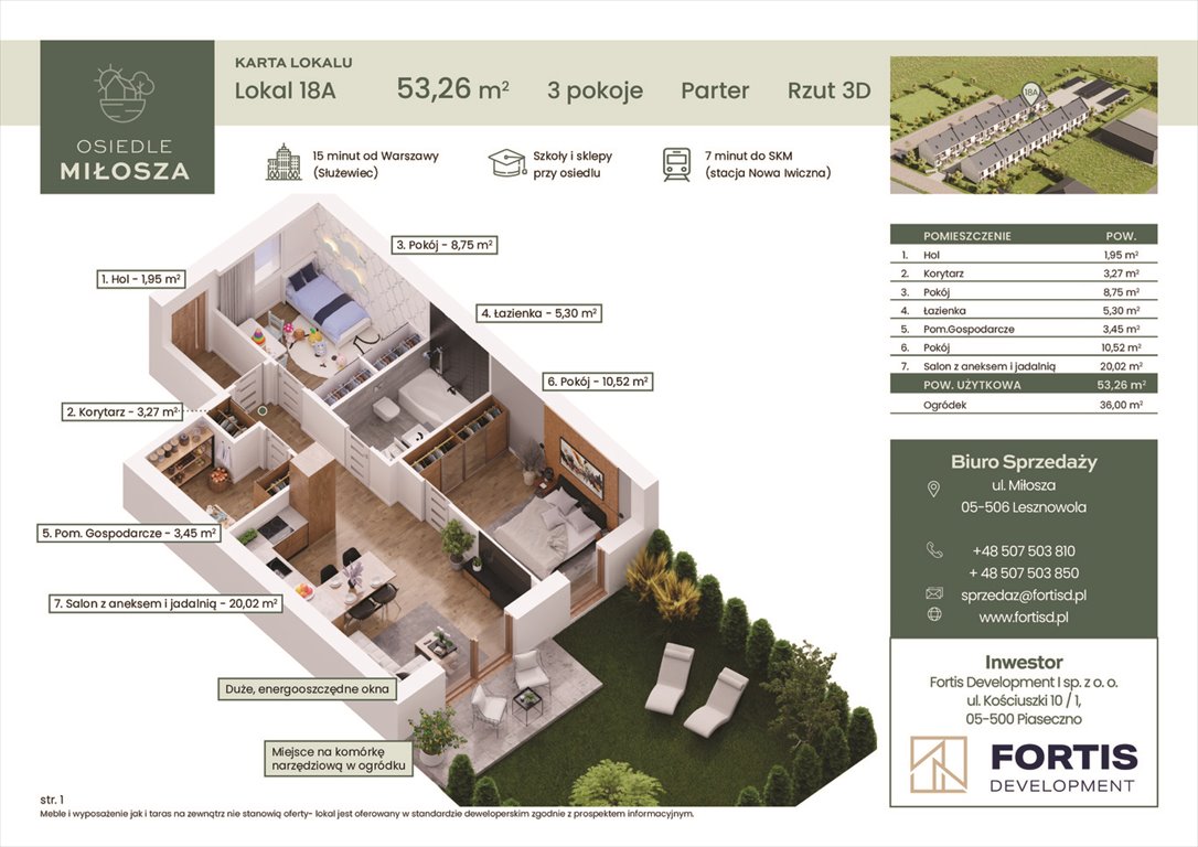 Nowe mieszkanie trzypokojowe Osiedle Miłosza Lesznowola, Czesława Miłosza 5  53m2 Foto 1