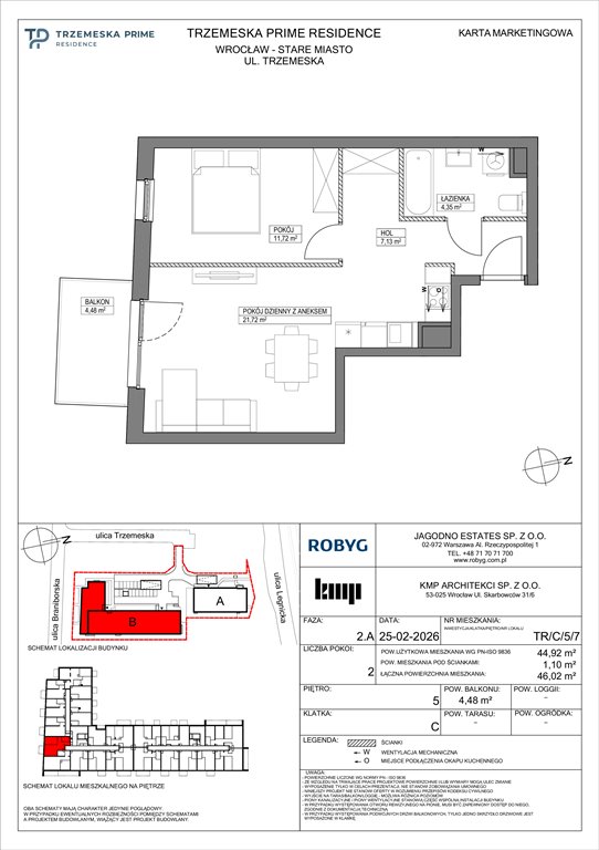 Nowe mieszkanie dwupokojowe Trzemeska Prime Residence Wrocław, Stare Miasto, Trzemeska  45m2 Foto 1