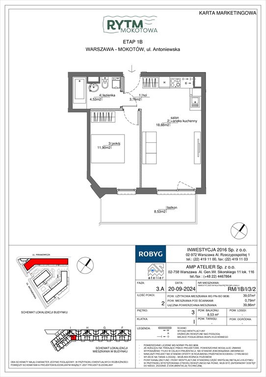 Nowe mieszkanie dwupokojowe Rytm Mokotowa Warszawa, Mokotów, Antoniewska  39m2 Foto 1