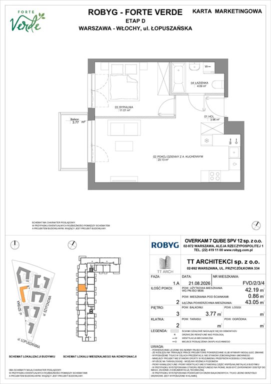 Nowe mieszkanie dwupokojowe Forte Verde Warszawa, Włochy, Łopuszańska 28  42m2 Foto 1