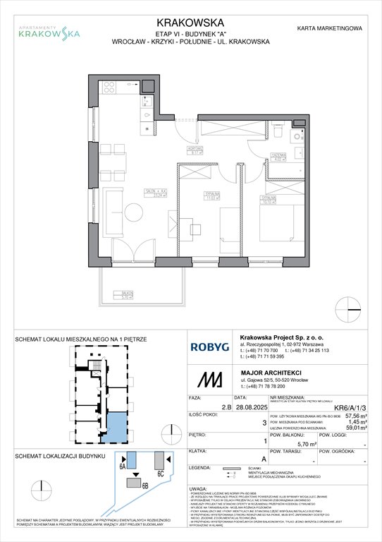 Nowe mieszkanie trzypokojowe Apartamenty Krakowska Wrocław, Krzyki, Krakowska 112  58m2 Foto 1