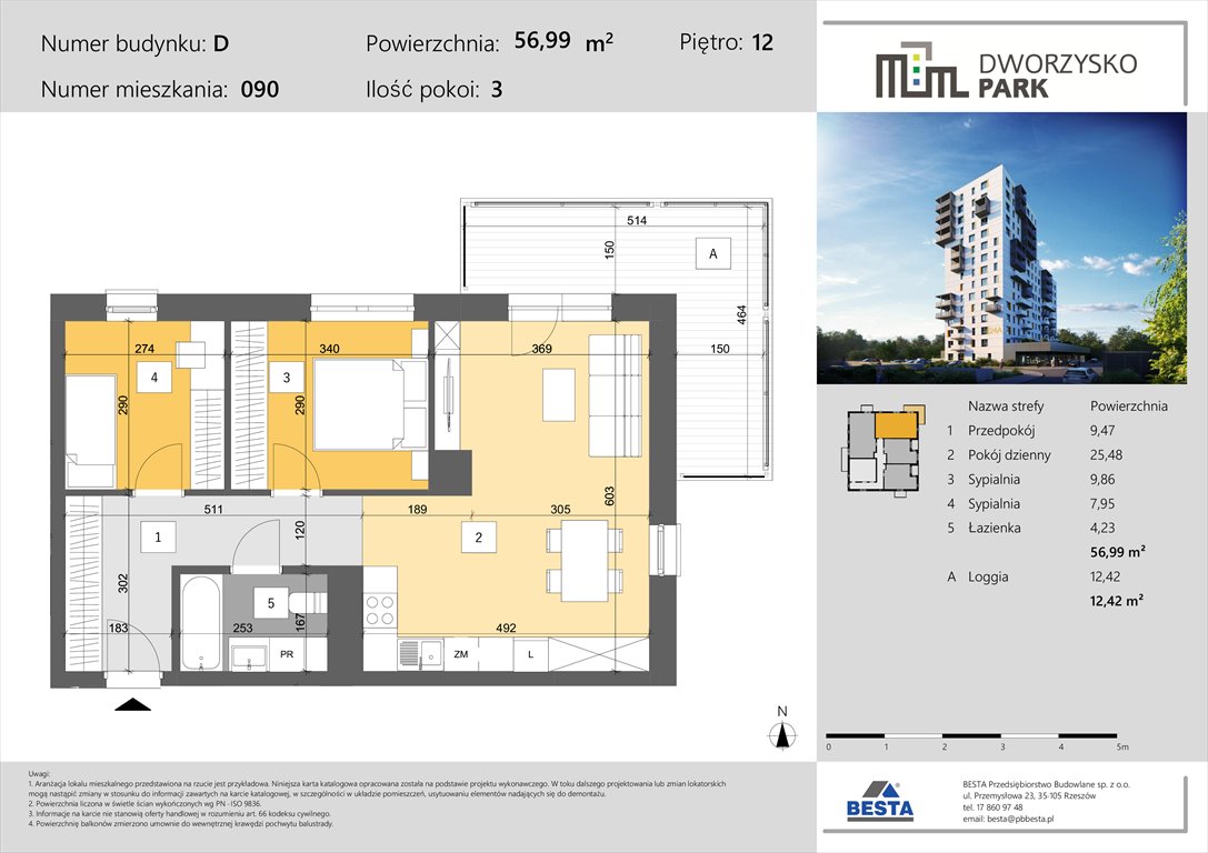 Nowe mieszkanie trzypokojowe Dworzysko Park Rzeszów, Przybyszówka, Dworzysko  57m2 Foto 1